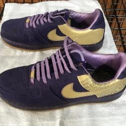 Purple and Gold NIKE Basketball Shoes