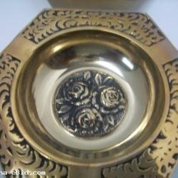 Vintage Solid Brass Ash Tray Set